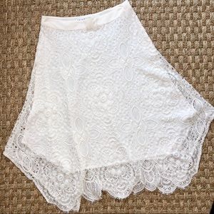 TRINA TURK ivory lace skirt